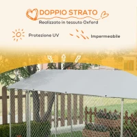 PawHut Kennel per Cani da Esterno con Tetto Impermeabile in Tessuto Oxford e Acciaio, 6x2.3x2.3m, Argento(m-6)