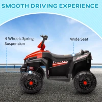 AIYAPLAY 12V Kids Electric Quad Bike w/ Spring Suspension System, Forward, Backward, LED Light, Music, MP3, Red(m-4)