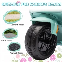 AIYAPLAY 6V Ride on Motorbike, Kids Electric Motorbike w/ Headlights, Music, Training Wheels, for Ages 18-36 Months, Green(m-8)