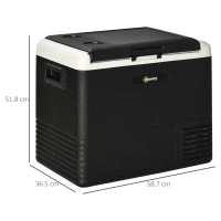 Outsunny 50L Car Refrigerator, Portable Compressor Car Fridge Freezer, Electric Cooler Box with 12/24V DC and 110-240V AC for Camping, Driving, Picnic, Down to -20℃(m-3)