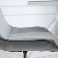 HOMCOM Silla de Oficina Sin Reposabrazos Silla de Escritorio Silla Giratoria para Niños con Altura Ajustable Respaldo de Poliéster Suave y Ruedas Carga 120 kg 52,5x60x82-91 cm Gris(m-9)