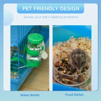 PawHut 5 Tier Hamster Cage Carrier Habitat with Exercise Wheels Tunnel Tube Water Bottle Dishes House Ladder for Dwarf Mice, Blue(m-5)