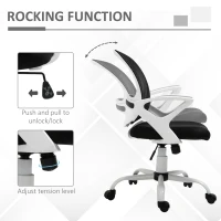 Vinsetto Office Chair Mesh Swivel Desk Chair with Lumbar Back Support Adjustable Height Armrests Black(m-5)