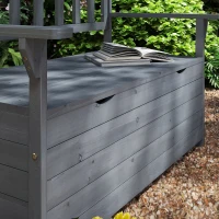 Outsunny Two-Seater Garden Storage Bench - Grey(m-9)