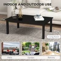 Outsunny 100cm x 60cm Aluminium Outdoor Coffee Table - Black(m-5)