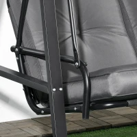 Outsunny Two-Seater Garden Swing Bench, with Adjustable Canopy - Dark Grey(m-9)
