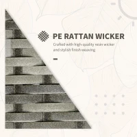 Outsunny 3 Pieces Rattan Bistro Set, Wicker Garden Furniture Set with Storage Coffee Table and Chairs, Thickened Cushions for Outdoor, Patio, Balcony, Orange(m-7)