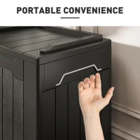 HOMCOM 107 L Plastic Storage Chest with Lid - Charcoal Grey(m-6)