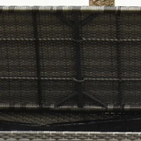 Outsunny Rattan Garden Furniture Outdoor Patio 5 Piece Wicker Weave Sofa Set with Storage,  Cushioned, 3-Seater Sofa + 2 Single Chairs + Foot Stool + Coffee Table(m-9)