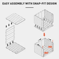 HOMCOM 107 L Plastic Storage Chest with Lid - Charcoal Grey(m-7)