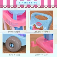 HOMCOM 23 PCS Kids Toy Cleaning Trolley Set Pretend Play Kit, Little Helper Tools, Sweeper Robert w/ Music & Light, Includes Broom, Mop, Bucket for 3-6 Years(m-7)