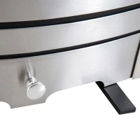 HOMCOM 2KW Stainless Steel Electric Fireplace Pebble Burning Effect Heater Fire Flame Indoor Stove LED Lighting(m-9)