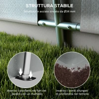 Outsunny Tendone per Auto e Feste con 2 Finestre Laterali, in Acciaio Zincato e PE, 618x265/330x240 cm, Grigio Chiaro(m-5)