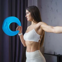 SPORTNOW 10kg Kettlebell, Kettle Bell with Wide Handle for Home Gym, Weight Lifting, Strength Training, Light Blue(m-10)