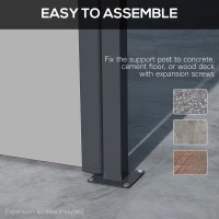 Outsunny Retractable Side Awning, Outdoor Privacy Screen for Garden, Hot Tub, Balcony, Terrace, Pool, 400 x 180cm, Light Grey(m-6)