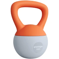 SPORTNOW 6KG Soft Kettlebell with Non-Slip Handle, for Home Gym, Weight Lifting, Strength Training, Orange/Grey(m-1)