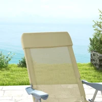 Outsunny Set of Two Sun Loungers, with Five-Position Adjustable Backs - Beige(m-9)