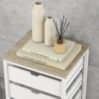 HOMCOM Commode meuble de rangement chiffonier à 7 tiroirs style comtemporain avec cadre en acier et poignées découpées blanc(m-8)