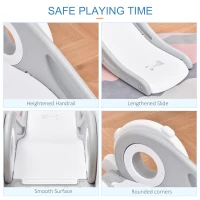 HOMCOM Folding Kids Slide Freestanding Slider for Toddler Climber Indoor Outdoor Playset Exercise Toy Activity Center for 1-3 Years, Cartoon Astronaut Shaped Grey(m-7)