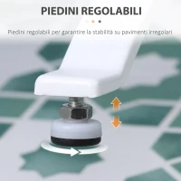 HOMCOM Scaldasalviette Elettrico a 8 Barre con Timer e Controllo Temperatura, 50x45x80 cm, Bianco(m-8)