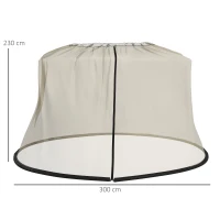 Outsunny Moustiquaire cylindrique pour Parasol 3 m diamètre avec Fermeture éclair et lestage beige(m-3)