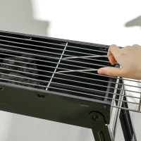 Outsunny Barbecue a Carbonella Portatile con Gambe Pieghevoli e Vassoio Estraibile, 74x20x38cm, Nero(m-7)