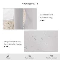 Outsunny 10 Sides Decagonal Garden Gazebo Marquee Party Tent Wedding Canopy Outdoor Heavy Duty Metal Frame (8.9m x 6.5m) - White(m-6)