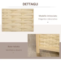 HOMCOM Paravento Separé da Interno a 4 Ante in Legno e Bambù, Pieghevole e Salvaspazio Altezza 170cm, Marrone(m-6)