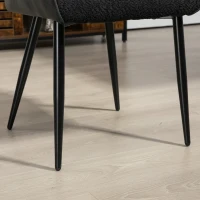 HOMCOM Accent Chair with Foot Pads, Upholstered Armchair with Chenille Fabric Front and PU Back, Occasional Chair for Living Room Bedroom, Black(m-8)