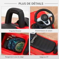 HOMCOM Camion porteur enfants véhicule à pousser licence Mercedes Benz 12-36 mois coffre klaxon phares rouge(m-7)