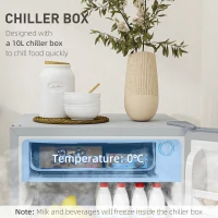 HOMCOM 91L Freestanding Under-Counter Fridge with Lock - Grey(m-5)