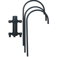 Outsunny Lampadaire de jardin luminaire extérieur solaire LED 3 têtes 150 Lm jardinière intégrée dim. 41,5L x 41,5l x 189H cm noir(m-9)