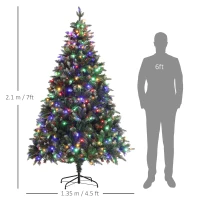 HOMCOM 7ft LED Pre-Lit Artificial Christmas Tree, with Base(m-3)