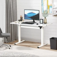 Vinsetto Electric Height Adjustable Standing Desk Sit Stand Desk with Large Desktop, Motor, Stand up Desk for Home Office, White(m-2)