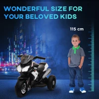 HOMCOM Kids Electric Motorcycle Ride-On Toy, with Three Wheels, Music, Horn, Lights(m-7)