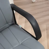 HOMCOM Office Chair, PU Leather Computer Desk Chair with Adjustable Height, Swivel Wheels for Home Office Work Study, Grey(m-7)