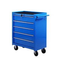 Homcom Caisse à Outils avec Chariot en Acier Bleu 68 x 39 x 71 cm(m-1)