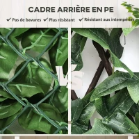 Outsunny Haie Artificiel Brise-Vue décoration Rouleau 3L x 1,5H m Feuillage hêtre réaliste Anti-UV, feuilles en soie, Vert foncé(m-5)