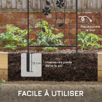 Outsunny Treillis de jardin lot de 2 support pour plantes grimpantes en métal - 38 x 98 cm noir(m-5)