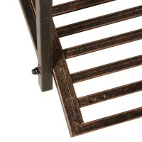 Outsunny Ponticello da Giardino Vintage con Elementi Floreali, in Metallo, 99x68x53cm, Nero(m-7)