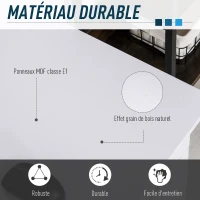 HOMCOM Bureau informatique table d'ordinateur multimédia multi-rangements avec étagère tiroir tablette clavier MDF 120 x 60 x 74 cm blanc(m-5)