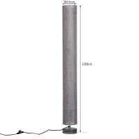 HOMCOM Lampe lampadaire colonne sur pied abat-jour lin circulaire double lumière tamisée 40 W dim. Ø 15 x 120H cm gris chiné(m-3)