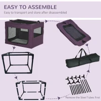 PawHut 90cm Pet Carrier Bag, with Cushion for Medium, Large Dogs - Purple(m-6)