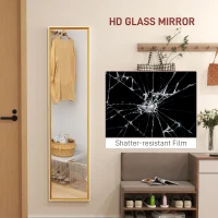 HOMCOM 157 x 37cm Elegant Full-Length Mirror - White/Gold-Tone(m-7)