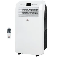 HOMCOM Condizionatore Portatile con Timer, 3 Modalità e 3 Velocità, in Plastica ABS, 44.3x34x81.5 cm, Bianco(m-10)