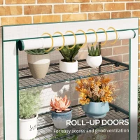 Outsunny Four-Tier Mini Greenhouse - Green/White(m-6)