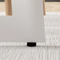 HOMCOM Tavolo da Pranzo Rotondo Moderno per 4 Persone, Ø100x75cm, Legno Naturale e Bianco(m-9)