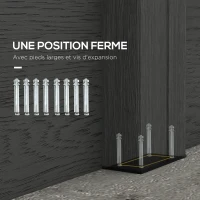 Outsunny Clôture de jardin occultant en WPC bois composite et aluminium extérieur avec pieds - modulable, 186L x 187H cm, gris(m-7)