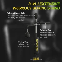 SPORTNOW Boxing Bag, Freestanding Punching Bag, with Reflex Bar, Speed Balls, Black(m-4)