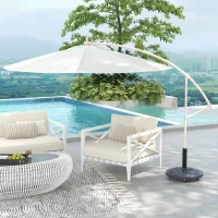 Outsunny 27kg Rolling Parasol Base with Wheels, Heavy Duty Concrete Umbrella Stand with Decorative Base, Bronze Tone(m-10)
